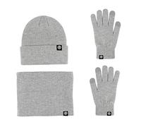 LumiSyne Winter 3 In 1 Mütze Schal Handschuh Sets Für Herren Damen Einfarbig Beanie Strickmütze Touchscreen Handschuhe Halswärmer Mit Thermisch Fleece Futter Kaltes Wetter Warme Sets