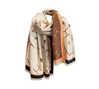 LumiSyne Winter Schal Kaschmir Stolen Für Damen Alphabet Und Retro Pferd Muster Warmer Pashmina Schals Mit Quasten Weiche Lange Schultertuch Stola