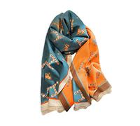 LumiSyne Winter Schal Kaschmir Stolen Für Damen Alphabet Und Retro Pferd Muster Warmer Pashmina Schals Mit Quasten Weiche Lange Schultertuch Stola