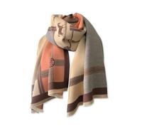 LumiSyne Winter Schal Kaschmir Stolen Für Damen Farbnähte Pferd Muster Reversible Schals Mit Quasten Pashmina Schal Und Wickeltuch Langer Große Schal Leicht Warme Stola Wrap