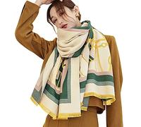 LumiSyne Winter Schal Kaschmir Stolen Für Damen Farbspleißen Tierisches Muster Warme Pashmina Schals Mit Quasten/Fransen Weiche Wolle Verdickter Schultertuch Tücher