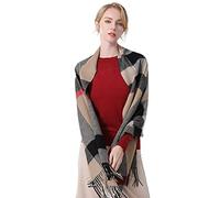 LumiSyne Winter Senior Plaid Kaschmir Schal Mit Quasten Für Damen Herren Übergroßer Tartan Stola Klassisches Karomuster Weiche Und Verdickte Pashmina Kariert Schal