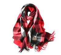 LumiSyne Winter Senior Plaid Kaschmir Schal Mit Quasten Für Damen Herren Übergroßer Tartan Stola Klassisches Karomuster Weiche Und Verdickte Pashmina Kariert Schal