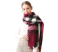 LumiSyne Winter Senior Plaid Kaschmir Schal Mit Quasten Für Damen Herren Übergroßer Tartan Stola Klassisches Karomuster Weiche Und Verdickte Pashmina Kariert Schal