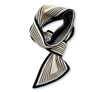 LumiSyne Winter Skinny Gestrickte Damen Schal mit Durchziehen Design, Streifen Hahnentritt Tiger Leoparden Muster, Klassischer Retro Stil, Warme Halstuch Kragen