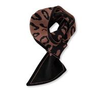 LumiSyne Winter Skinny Gestrickte Damen Schal mit Durchziehen Design, Streifen Hahnentritt Tiger Leoparden Muster, Klassischer Retro Stil, Warme Halstuch Kragen