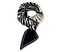 LumiSyne Winter Skinny Gestrickter Schal Damen Durchziehen Design Streifen Hahnentritt Tiger Leoparden Muster Klassische Retro Stil Kleiner Schmaler Lange Halstuch Warme Kragen