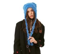 LumiSyne Wintermütze Für Damen Mädchen Stricken Ohrenklappe Hut Niedliche Katzenohr Form Trendy y2k Style Pelzige Strickmütze Mit Bunten Tupfen Langen Ohrriemen Warme Peruanische Beanie Foto Requisite