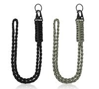 LUMOOM 2 Stück Schlüsselband mit Karabiner, Lanyard Paracord Schlüsselanhänger Set, Geflochtenes Umhängeband in Grün und Schwarz, für Schlüssel, Ausweishalter, Outdoor, Camping