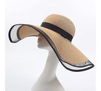 LUMoony 1Pcs Frauen Sonnenhüte Strohhut Faltbar Strohhut Sonnenhut Breite Krempe Mesh Strand Reise Hut Strohhut aufrollbar, Sonnenhut Headwear UV Schutz Stroh Sommerhut Strandmütze Partyhut