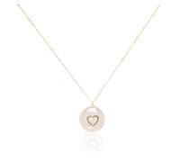 Luna Roy Hearts & Minds Halskette Herz, 18 K vergoldet, Anhänger aus Amethyst oder Rosenquarz mit Herz, Talla única, ajustable, Gold Goldfarben Amethyst Rosenquarz, Amethyst Quarz