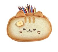 Lunaobrik Trousse À Crayons Chat Design Toast | Trousse à Crayons Fille en Doudou - Pochette Organisatrice Esthétique Pour Sac À DOS Maternelle École Garçons Adolescents Étudiants