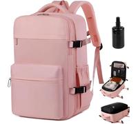 Lunapack Backpack, Luna Pack Backpack, Mylunapack, Vakuum Rucksack Handgepäck mit pumpe, Wasserdicht Handgepäcktasche, Vakuum Rucksack Handgepäck Reiserucksack Flugzeug für Damen Herren (Rosa)
