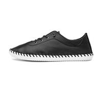 Lunar - Damen Leinenschuhe St Ives, Leder (39 EU) (Schwarz)