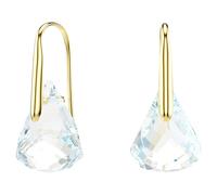 Lunar Drop-Ohrhänger, Oval-Schliff, Weiß, 18K goldbeschichtet OS
