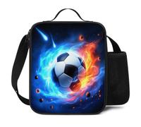Lunchtasche mit Fußball-Muster und Roboter-Thema, isolierte weiche Lunchtasche, Schulanfang-Lunchtasche, Lunchbox, nicht für Lebensmittelkontakt, wied
