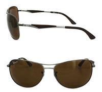 Lunettes de soleil Ray-Ban 3519 029/83 Gunmetal brun polarisé 59 mm Einheitsgröße