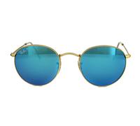 Lunettes De Soleil Ray-Ban Rond En Métal 3447 112/4L Miroir Flash Polarisé Bleu Bleu Einheitsgröße