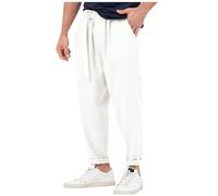 LUNULE Angebot des Tages, Outdoorhose Herren Cargohose Herren Baggy Regular Fit Sporthose Mit Taschen Bequeme Stoffhose Jogger Sweathose Mittelalter Kleidung Herren Hose Herren(Weiß,XL)