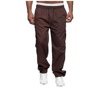 LUNULE Angebote des Tages, Jogginghose Herren Weiße Hose Herren Einfarbig Regular Fit Jogginghose Casual Sporthose Elastische Taille Yogahose Herren wasserdichte Hose Herren(Brown,XXL)