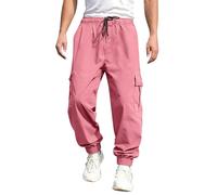 LUNULE Cargohose Für Herren Jogginghose Herren Elastische Taille Sweatpants mit Kordelzug Gerades Bein Outdoorhose Leichte Bequeme Trainingshose Männer Sporthose Modern Herrenhosen Arbeitshosen