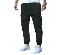 LUNULE Cargohose Herren Jogginghose Herren Lang Elastische Taille Sporthose mit Taschen Casual Bequeme Laufhose Modern Cargo Hose Herrenhosen Männer Trainingshose Regular Fit Chino Hosen Outdoorhose