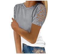 LUNULE Crop Tops Damen Compression Shirt Yoga Oberteil Damen Tops for Women Shirt Damen Sommer Bauchfreie Tops Damen Pulloverkleid Damen Hemdblusenkleid (Gray, L)