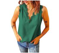 LUNULE Gym Vintage Clothes Bluse Damen Weiß Langarm Damen Oberteil Damen Sport T-Shirt Tunika Damen Kurzarm Tshirt RüCkenfrei Damen Deckenpullover (Green, XL)