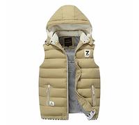 LUNULE Herren Kapuzenweste Sport Fitness Training Jogging Outdoor-Weste Ärmellos Slim Fit Daunenweste Mit Kapuze für Männer Reißverschluss Stepp-Weste Herren Herbst Winter Warm Freizeitweste