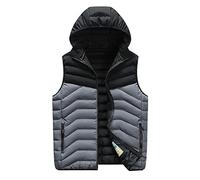 LUNULE Herren Laufweste Outdoor Sport Jogging Fitness Freizeit Sportweste Ärmellos Wärme Winddichte Steppweste mit Kapuze für Männer Reißverschluss Slim-Fit Kapuzenweste Herren Daunenweste