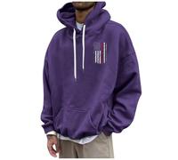 LUNULE Herren Pullover Langarmshirts Für Einfarbig Langarm Sweatshirt Casual Locker Basic Kapuzenpullover Männer Warm Pulli Hoodies Oversized(Purple,XL)