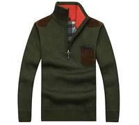 LUNULE Herren Strickpullover Lässige Troyer mit Reißverschluss und Stehkragen Herbst Outdoorjacke mit Brusttasche Slim Fit Langarm Seemannspullover Arbeitspullover Winter Strickjacke feinstrick Sweat