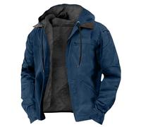 LUNULE Hoodie Herren Herren-Jacken Einfarbig Langarm Sweatshirt Jacke Mit Reißverschluss Fleece Gefüttert Kapuzenjacke Hoody Männer Winter Jacket Men(Dunkelblau,3XL)