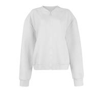 LUNULE Jacke Damen Sommer Einfarbig Langarm Coat Bomberjacke Mit Reißverschluss Casual Blouson Pilotenjacke Schwarz(Weiß,XXL)