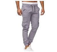 LUNULE Meine Bestellung Anzeigen, Sporthose Herren Lang Arbeitskleidung Männer Einfarbig Regular Fit Jogginghose Casual Sporthose Elastische Taille Camouflage Hose Herren Baggy Pants(Gray,M)