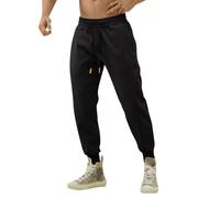 LUNULE Meine Bestellung, Freizeithose Herren Sommerhosen Herren Einfarbig Regular Fit Sporthose Mit Kordelzug Elastische Taille Sweathose Jogger Wanderhose Herren Sommer Track Pants(Schwarz,M)