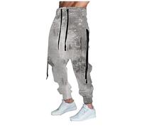 LUNULE Meine Bestellung, Jogginghose Herren Jogginghosen Für Herren Drucken Lang Hosen Sweathose Mit Kordelzug Elastische Taille Streetwear Sporthose Herren Bermudas Herren Sommer(White,XXL)