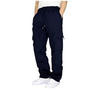 LUNULE Meine Bestellungen Anzeigen 2024, Jogginhose Herren Laufhose Herren Lang Regular Fit Lang Cargo Hosen Mit 4 Tasche Männer Einfarbig Baggy Hose Herren Cargohose Tactical Pants(Blue,M)