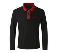 LUNULE Poloshirt Herren Langarm Männer Farbblock Revers Basic Poloshirts Mit Reißverschluss Regular Fit Golf Polos Klassischer Business Shirt Polohemden Casual Sportshirt Langarmshirt Sweatshirts