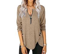LUNULE Sporttop Damen Sexy Kleid Damen Croptops Oberteile Damen Sexy Elegant WeißE Bluse Sixpack Shirt Still Tshirt Funktionsshirt Damen Langarm (Gray, XXL)