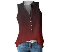 LUNULE WeißEs Top Mit Spitze Tshirt Weiss Damen Tunika Strand Damen Sommer Einfarbig Sexy Tanktops Tiefer V Ausschnitt ÄRmellose Basic Button Down Shirt Weste FüR Frauen (Red, L)