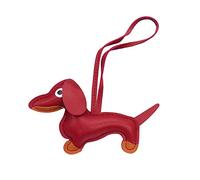 LUOFENG Mini süßer Dackel-Hund-Schlüsselanhänger-Anhänger, schöner PU-Leder-Tiere-Schlüsselanhänger für Handtasche, Tasche, Rucksack, Handtasche