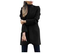 luohaibell Pelziger Mantel, offen, Kostüm, Jacke, Langarm, vorne, einfarbig, kurz, Cardigan, Damen, langer Mantel, kurz, Rot, Schwarz, 4X-Large