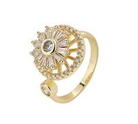luoluoluo Damen Offene Ringe Silebr 925 Ring Frauen Mode Drehbarer Lucky Gras Ring Kleiner Satz Öffnung Einstellbarer Zeigefinger Ring Schmuck Geschenke für Mädchen