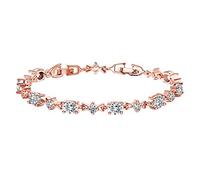 luoluoluo Frauenarmband Rosengold Armband mit bunten Zirkon Armband Schnalle Armbänder Rose Gold überzogene hübsche Farbe zirkon Armreif für Frauen mädchen Party Schmuck