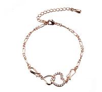 luoluoluo Silber 925 Herz Zirkonia Damen Armband, Geburtstag Hochzeit Geschenk für Freundin Mutter Ehefrau, S925 Glänzender Diamant Einstellbare Armband