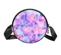 Luoweisi Rainbow Butterfly Crossbody Taschen für Frauen Trendy Circle Crossbody Umhängetasche Runde Handtaschen, Mehrfarbig 5, Einheitsgröße