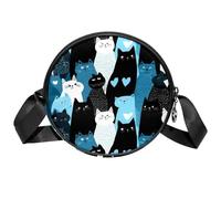 Luoweisi Shark Sea Crossbody-Tasche für Damen, trendig, kreisförmig, Umhängetasche, runde Handtaschen, Mehrfarbig 15, Einheitsgröße