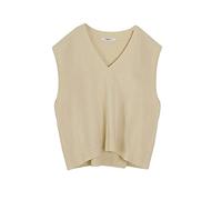 LUOY Pullunder Für Damen,Frauen Strickpullover Weste Mode Casual Einfarbig Nähte V-Ausschnitt Herbst Winter Lose Ärmellose Pullover Gilets Pullover Stricken Tank Top Cami Weste Bluse, Apricot