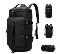 LUPATDY Sporttasche Herren 45L, Große Reisetasche mit Schuhfach & Nassfach, wasserdichte Sport Gym Tasche als Rucksack & Weekender Duffle Bag für Fitness, Reisen (Schwarz)
